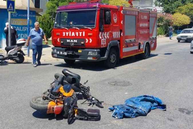 Traktör ile motosiklet çarpıştı