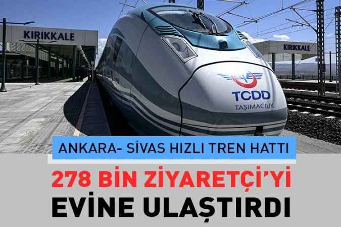 Ankara- Sivas hızlı tren hattı 278 binden fazla yolcuyu evlerine taşıdı
