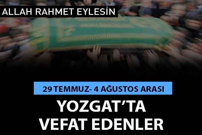 Yozgat'ta vefat edenler