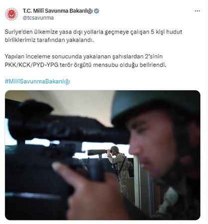 Sınırdan Yasa Dışı Geçmeye Çalışırken Yakalandılar, Milli Savunma Bakanlığı Paylaştı