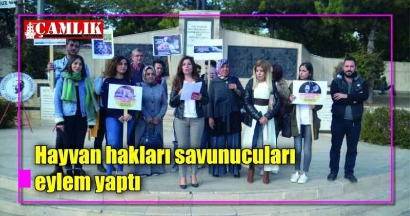 Hayvan hakları savunucuları eylem yaptı