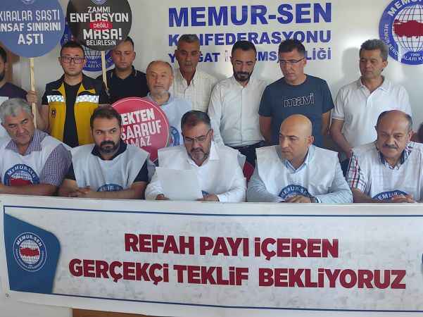 Memur Sen Yozgat Şubesinden zam protestosu