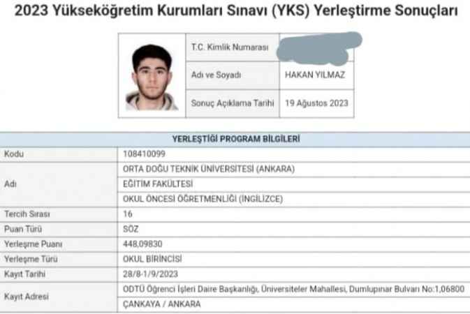 Yozgat'ta YKS'nin gurur tablosu