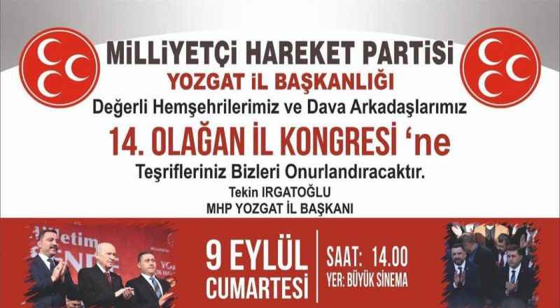Milliyetçi Hareket Partisi Yozgat İl Başkanı Tekin Irgatoğlu’ndan Hemşehrilerine Çağrıda Bulundu