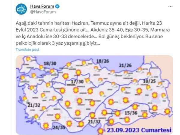 Yaz Sıcakları Eylül'de de Devam Ediyor:  İstanbul, Kocaeli, İzmir, Muğla, Kayseri, Eskişehir, Ankara, Adana Şehirlerde Termometreler 40 Dereceyi Görebilir!