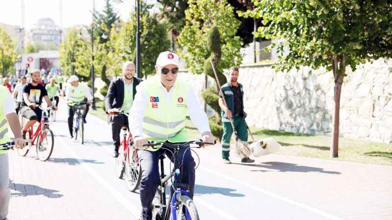 Ankara Keçiören'de Avrupa Hareketlilik Haftası nedeniyle bisiklet turu düzenlendi