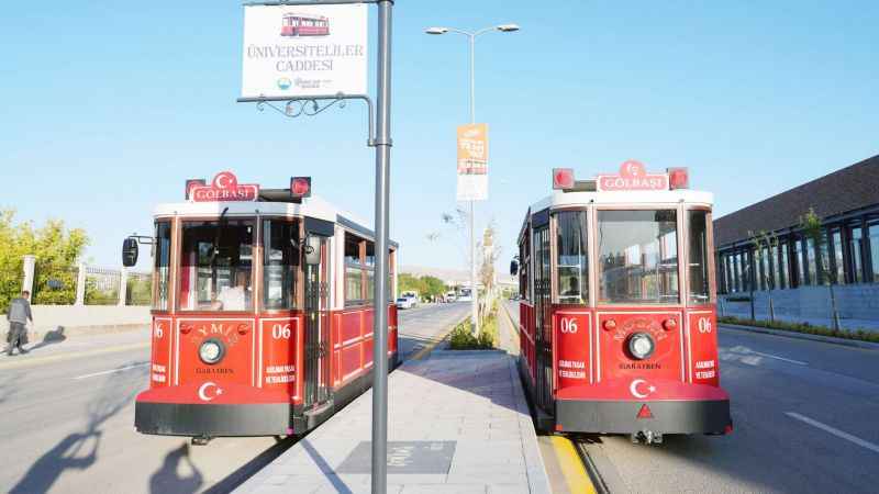 Ankara'nın Gölbaşı Belediyesi'nin nostaljik travmayının test sürüşleri tamamlandı