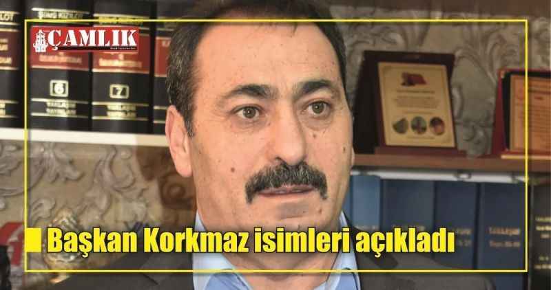 Başkan Korkmaz isimleri açıkladı