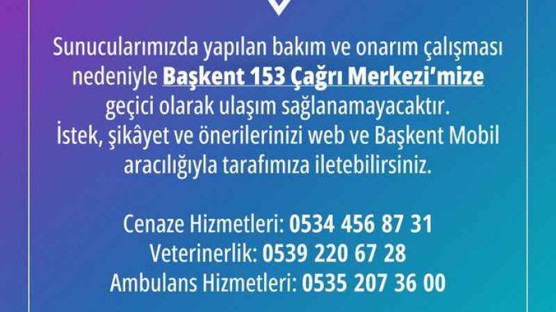 ABB Sosyal Medyadan duyurdu! Bakım onarım dolayısıyla kullanıma Kapalı