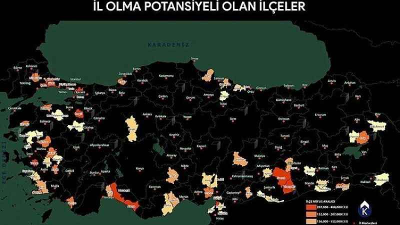 Türkiye'de "Yeni İl" Olmaya Aday 67 İlçe Belirlendi: Peki İlk Sıradaki İlçe Hangisi?