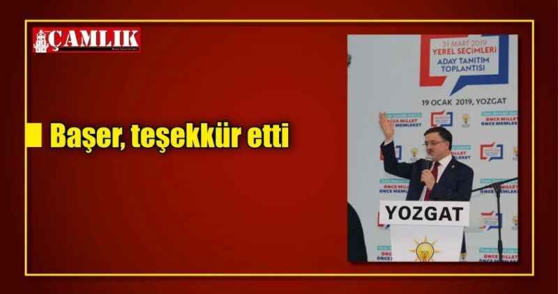 Başer, teşekkür etti