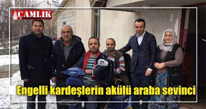 Engelli kardeşlerin akülü araba sevinci
