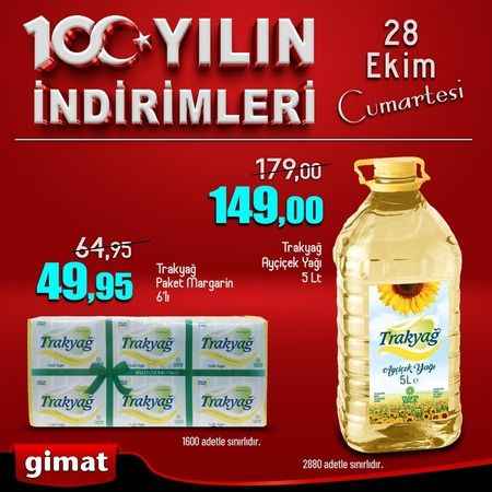 Yozgat’ın Marketi Gimat’tan Cumhuriyet’in 100. Yılına yakışır indirim yağmuru  
