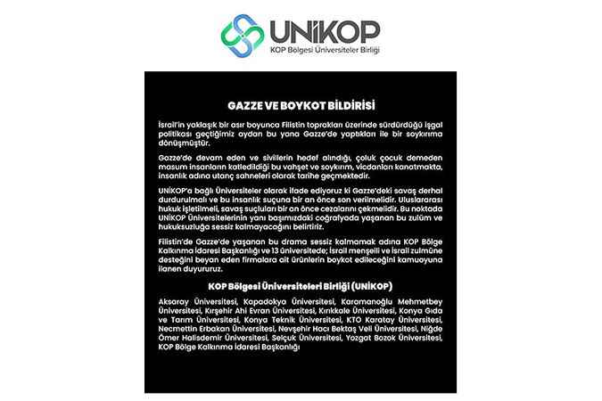 Yozgat'ta UNİKOP Üst Kurul Toplantısından Gazze ve Boykot  Kararı Çıktı!