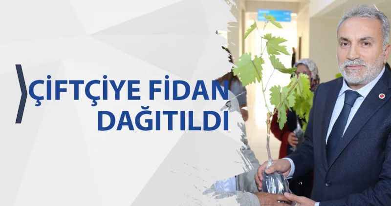 ÇİFTÇİYE FİDAN DAĞITILDI
