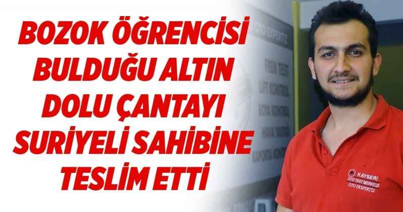 BOZOK Öğrencisi Bulduğu Altın Dolu Çantayı Suriyeli Sahibine Teslim Etti