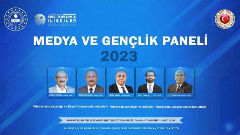 Bakanlık Destekli Medya ve Gençlik Paneli, 9 Aralık Cumartesi Sinop'ta Düzenlenecek! (09/12/2023)