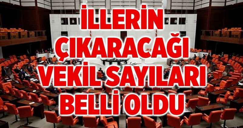 İLLERİN ÇIKARACAĞI VEKİL SAYILARI BELLİ OLDU!