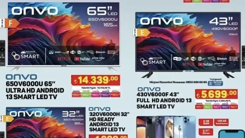 Onvo Android Smart LED TV Modeli 3499 TL'ye Kadar Düştü! Onvo Marka Televizyonlar En Ucuz Nerede Satılıyor?