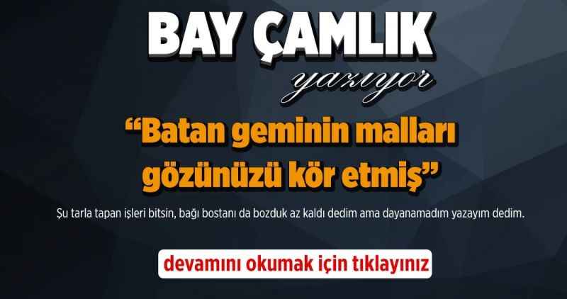 Bay Çamlık Yazıyor: Batan geminin malları gözünüzü kör etmiş