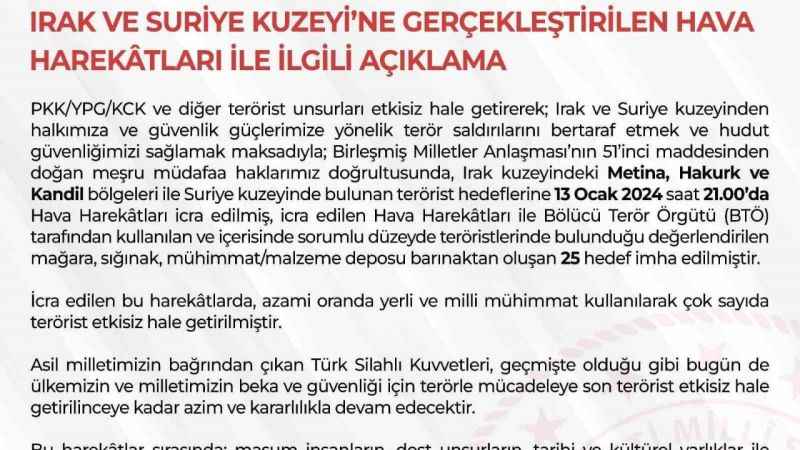 Türk Silahlı Kuvvetleri'nin Kuzey operasyonu: Terörle mücadelede yerli ve milli güç gösterisi