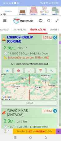 Her yer beşik gibi sallanıyor. Şimdi de komşuda deprem oldu!