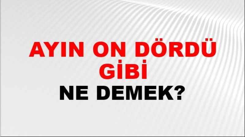 Ayın On Dördü Gibisin Ne Demek?