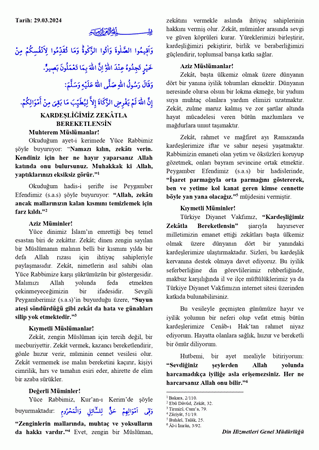 Yozgat 29 Mart Cuma Hutbesi yayınlandı! 29 Mart Cuma Hutbesi tam metni!