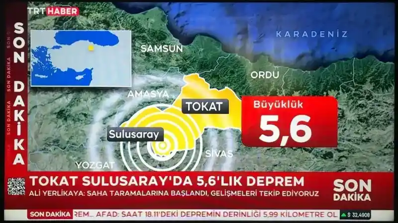 Tokat’ta 5.6 büyüklüğünde deprem Yozgat'ı beşik gibi salladı