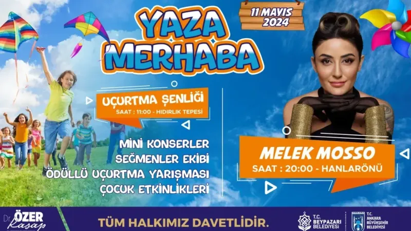 Beypazarı'nda "Yaza Merhaba" Etkinliklerine Davetlisiniz: 11 Mayıs'ta Uçurtma Şenliği ve Melek Mosso Konseri!