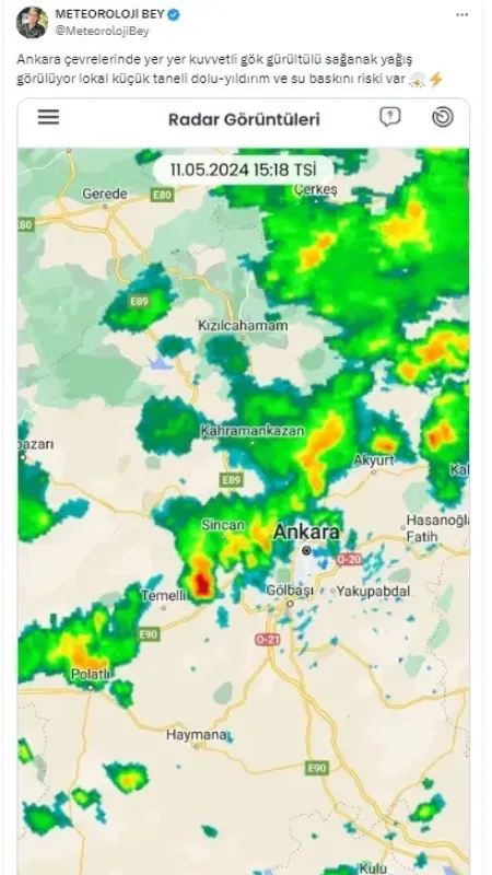 Ankara'nın İlçelerine Dikkat! Meteoroloji Uyarıyor: Riskli Durum Var