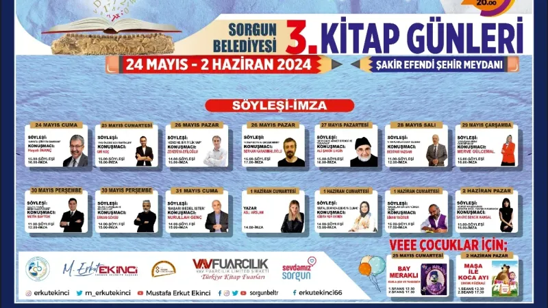 Yozgat Sorgun'da Kitap Fırtınası: Ünlü Yazarlar ve Eğlenceli Aktiviteler Sizi Bekliyor!