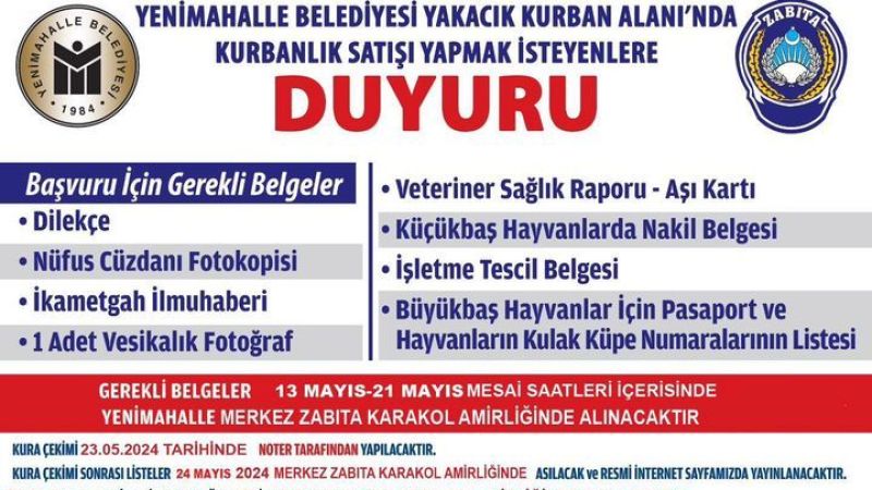 Yenimahalle Belediyesi, Kurban Bayramı İçin Özel Kurbanlık Satış Alanı Oluşturdu!