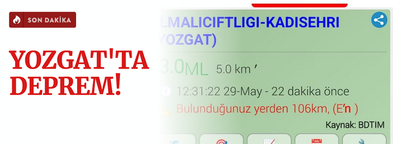Son dakika. Yozgat'ta deprem