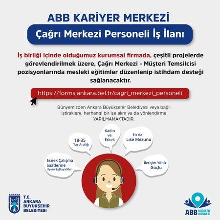 Ankara Büyükşehir Belediyesi'nden Çağrı Merkezi Kariyer Fırsatı! Başvuru Şartları Neler?