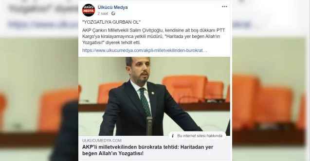 Yozgatlı'ya Gurban Ol... Çankırı Milletvekili Salim Çivitoğlu'na Tepkiler Çığ Gibi Büyüyor!!!