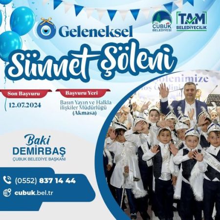 Çubuk Belediyesi Geleneksel Sünnet Şöleni Kayıtları Devam Ediyor