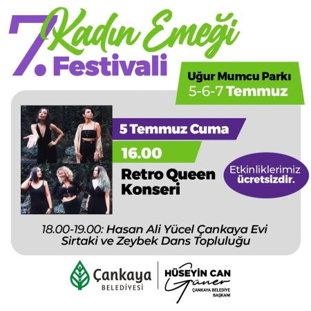 7. Kadın Emeği Festivali 5 Temmuz'da Çankaya'da Başlıyor!