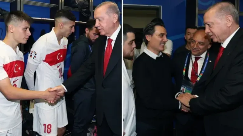 Cumhurbaşkanı Erdoğan'dan Milli Takıma Özel Ziyaret: "Siz Bizim Şampiyonumuzsunuz!"