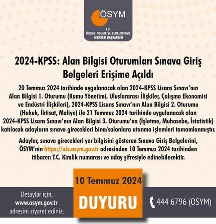 ÖSYM’den KPSS Adaylarına Önemli Duyuru: 2024-KPSS Lisans Sınavı Giriş Belgeleri Erişimi