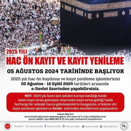Hac Kayıtları Yarın Başlıyor!