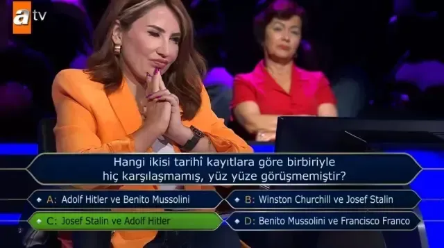 Kim Milyoner Olmak İster yeni bölüm soru ve cevapları! Hangi ikisi tarihî kayıtlara göre birbiriyle hiç karşılaşmamış, yüz yüze görüşmemiştir?