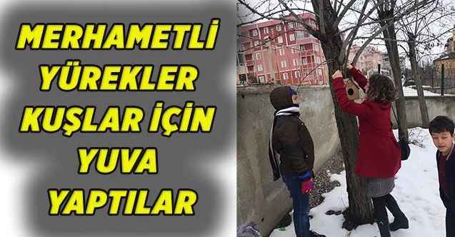 Sorgun'da minik öğrenciler, kuşlar için yuva yaptı