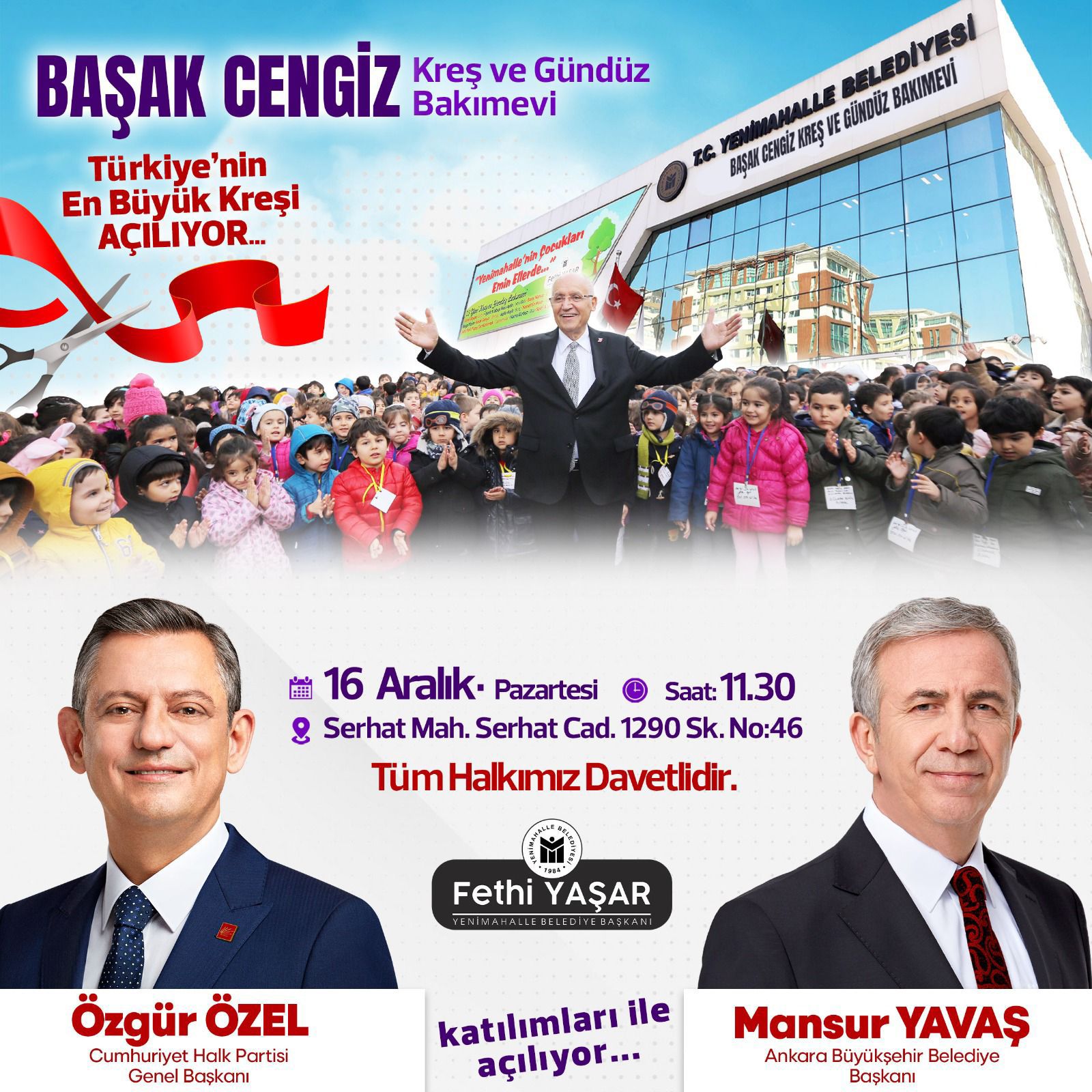 Türkiye’nin En Büyük Kreşi Yenimahalle’de Açılıyor