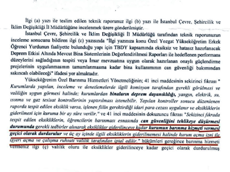 İstanbul’da bulunan Yozgat Öğrenci Yurdu’na Deprem Tahliyesi! Büyük Risk Tespit edildi