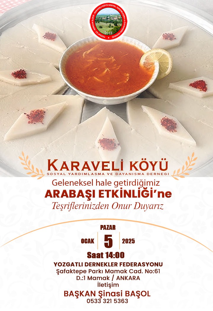 Ankara'da Arabaşı Etkinliğinde hasret giderilecek