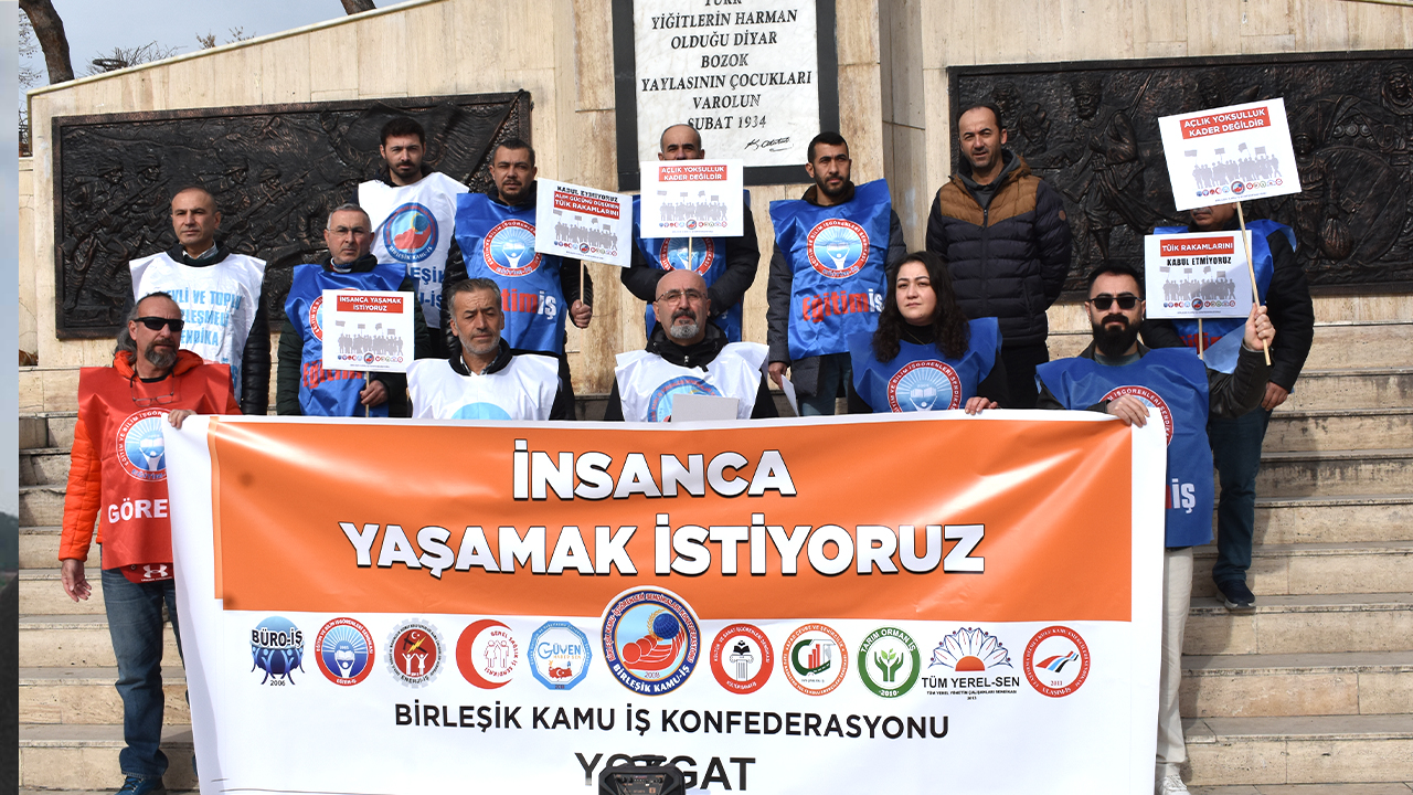 Yozgat'ta Kamu Emekçilerinden Zam Protestosu