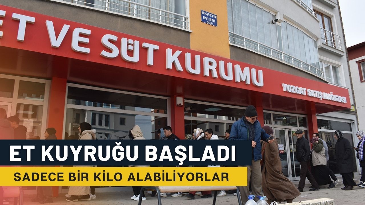 Yozgat’ta Ucuz Et Kuyruğu ESK Mağazasına Yoğun İlgi