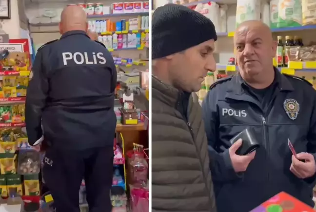 Ankara'da mahalle bakkalına giden polis memurunun hareketi sosyal medyayı ikiye böldü