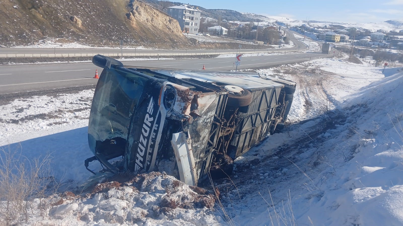 Yozgat’taki otobüs kazasında yaşanan panik kamerada